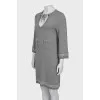 Straight dress with rhinestones