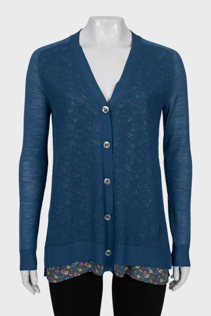 Semi-sheer buttoned cardigan