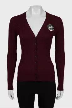 Red cardigan with buttons
