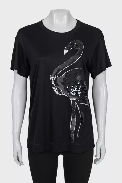 Black T-shirt with sequins
