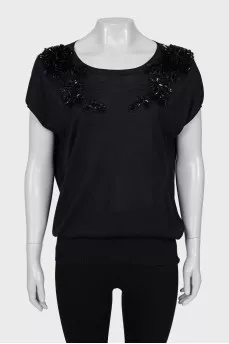 Black blouse with sequins
