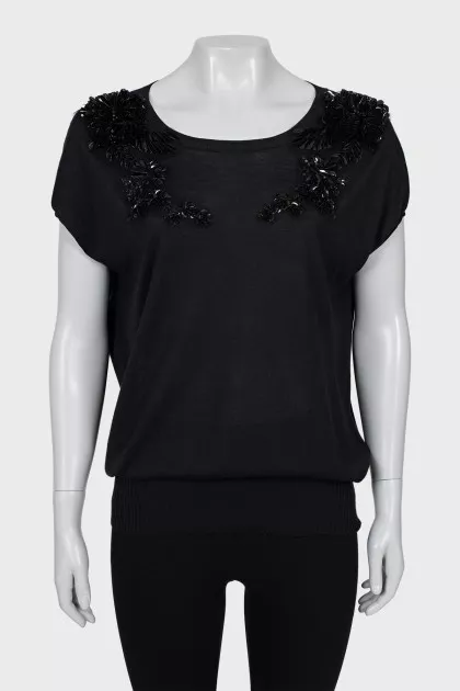 Black blouse with sequins