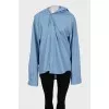 Oversized shirt with asymmetric collar