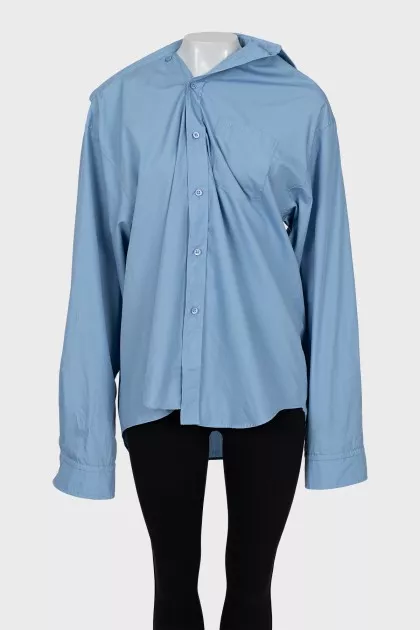 Oversized shirt with asymmetric collar