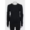 Black wool jumper with embroidery