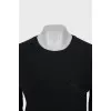 Black wool jumper with embroidery