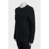 Black wool jumper with embroidery
