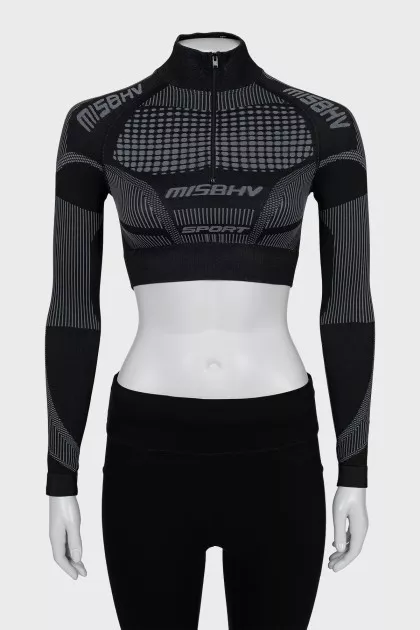 Grey fitted sports top