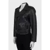 Leather jacket with pockets