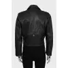 Leather jacket with pockets
