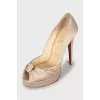Textile shoes with drapery