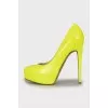 Neon leather shoes