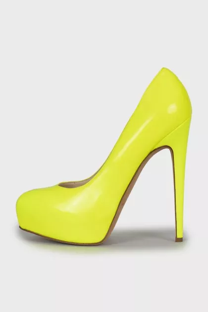 Neon leather shoes