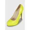 Neon leather shoes