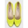 Neon leather shoes