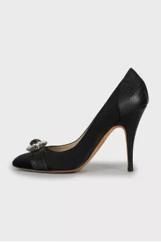 Textile shoes with rhinestones
