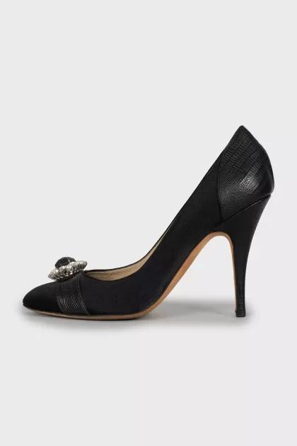 Textile shoes with rhinestones