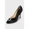 Textile shoes with rhinestones