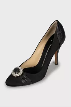 Textile shoes with rhinestones