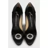 Textile shoes with rhinestones