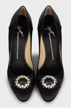 Textile shoes with rhinestones