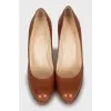 Brown round toe shoes