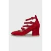 Suede shoes with straps