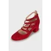 Suede shoes with straps