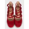 Suede shoes with straps