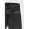 Men's gray straight leg jeans