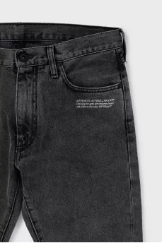 Men's gray straight leg jeans