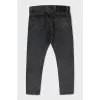 Men's gray straight leg jeans