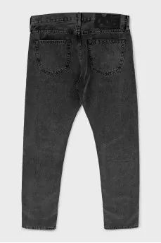 Men's gray straight leg jeans