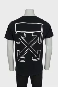 Men's black t-shirt with back print