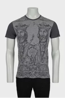Men's gray straight cut t-shirt