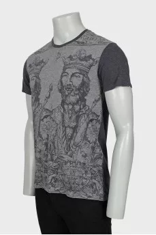 Men's gray straight cut t-shirt