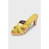 Suede mules with perforations