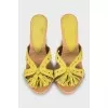 Suede mules with perforations