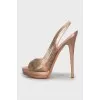 Brown snakeskin sandals