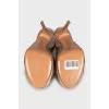 Brown snakeskin sandals
