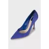 Purple suede pumps