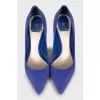 Purple suede pumps