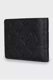 Men's leather wallet with embossing