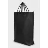 Black leather shopper