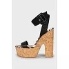 Black wedge sandals