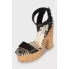Black wedge sandals