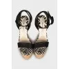 Black wedge sandals
