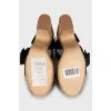 Black wedge sandals