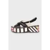 Striped platform sandals