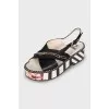 Striped platform sandals